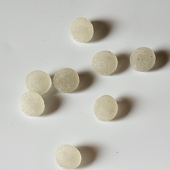 Vintage Round White Domed Plastic Shank Sugared Texture Sewing Buttons ~ 8pcs - Picture 7 of 13
